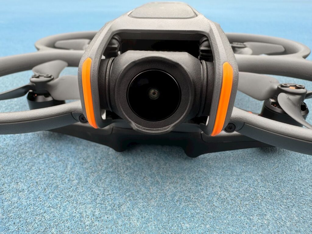 A close up image of the DJI Avata 2's camera.