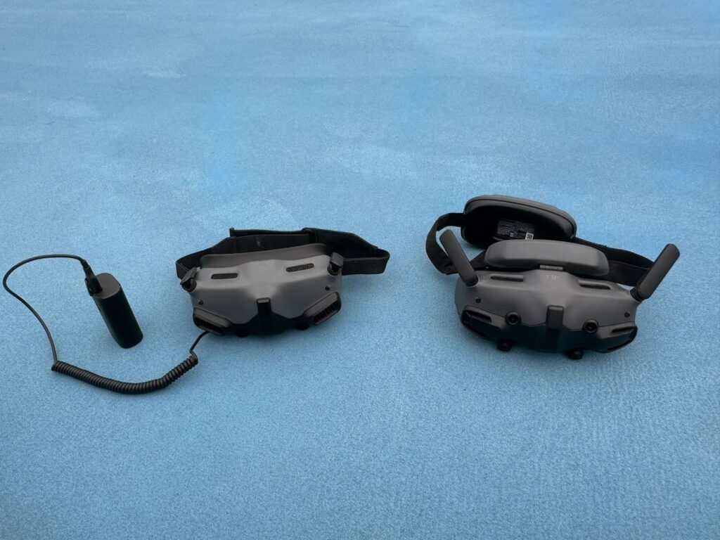 A side-by-side comparison of the DJI Avata and DJI Avata 2's FPV goggles.