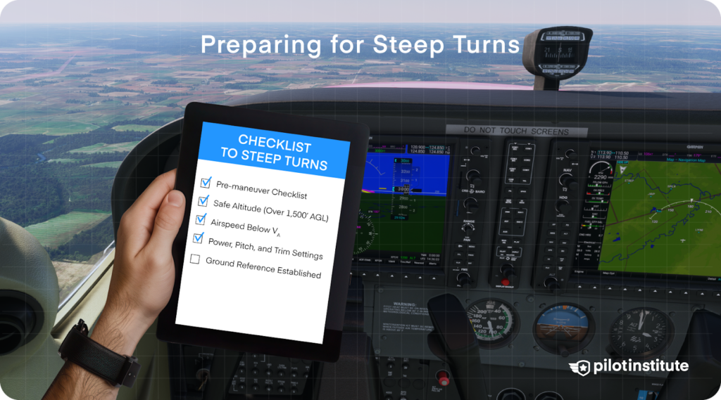 Steep turns preparation checklist.